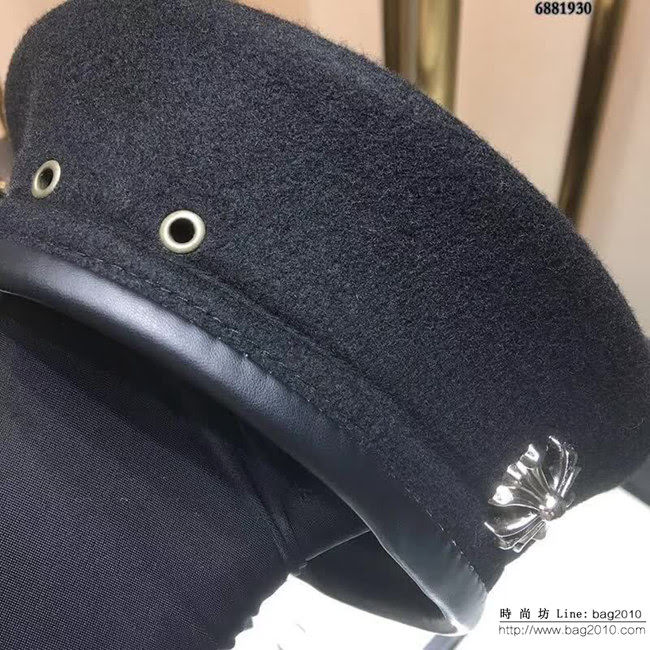 克羅心Chrome Hearts 經典羊毛貝蕾帽 6881930 LLWJ5819